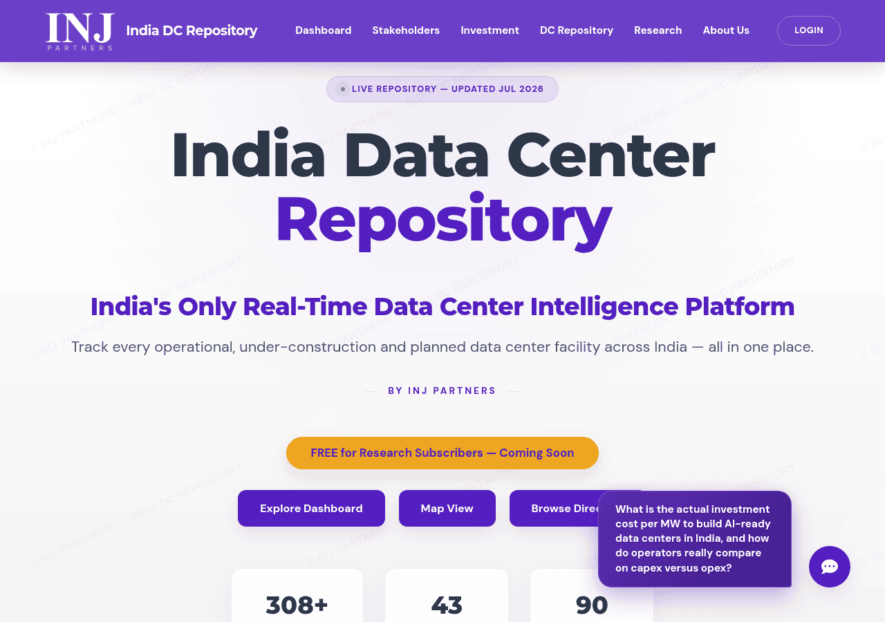 Screenshot of indiandatacenters.com