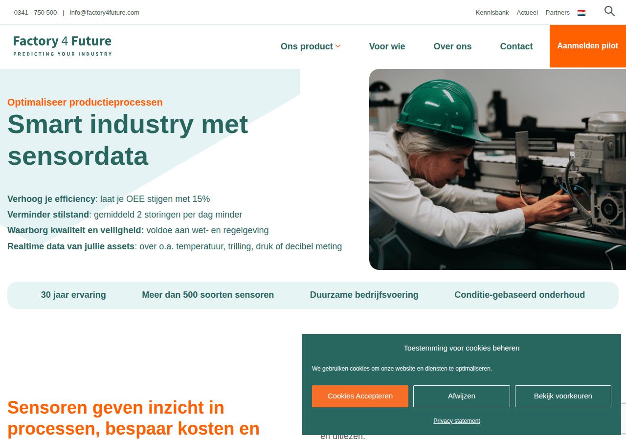 Screenshot of factory4future.nl