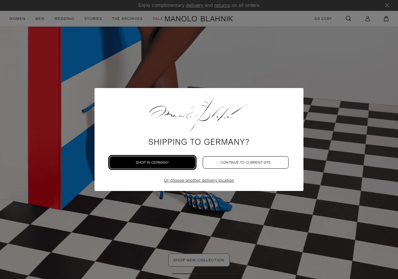Screenshot of manoloblahnik.com