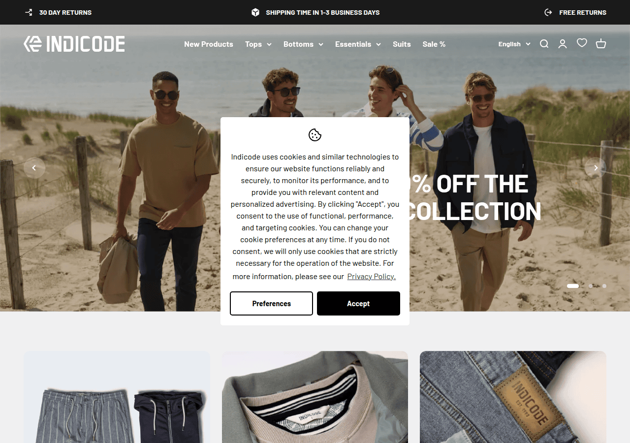 Screenshot of indicode.com
