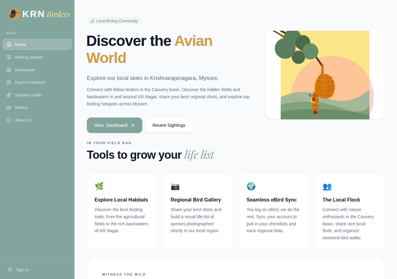 Screenshot of krnbirders.in