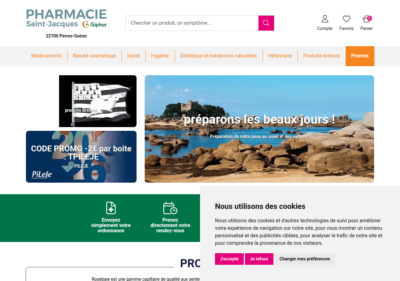 Screenshot of pharmacie-saint-jacques.fr