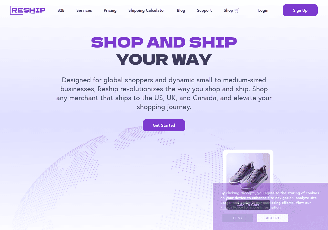 Screenshot of reship.com
