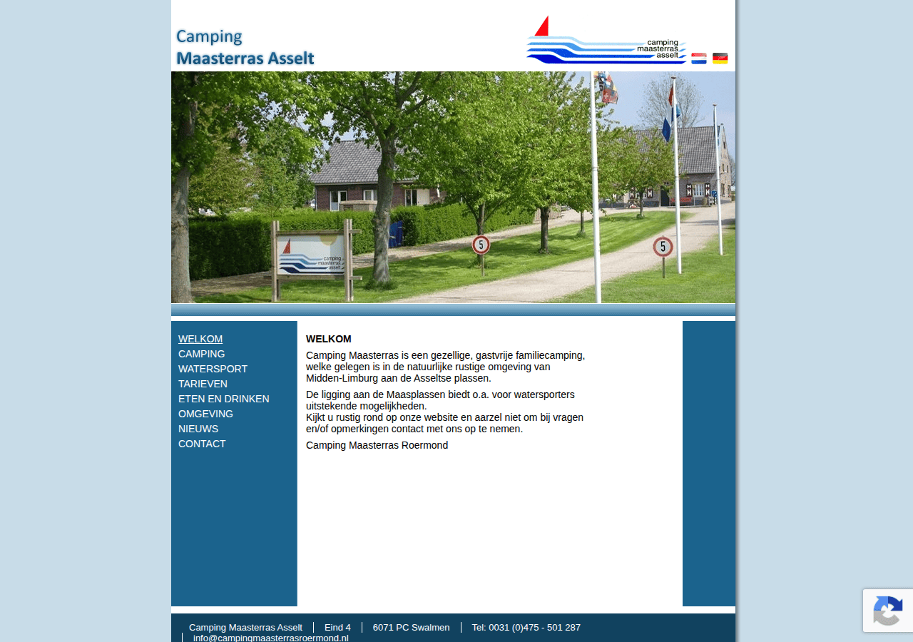 Screenshot of campingmaasterrasroermond.nl