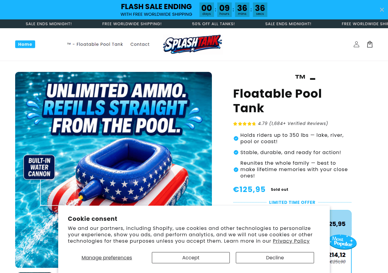 Screenshot of splashtank.us