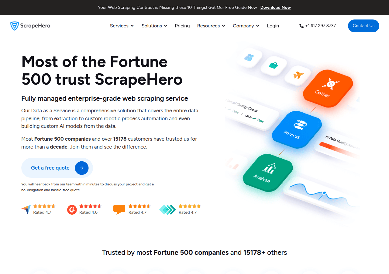 Screenshot of scrapehero.com