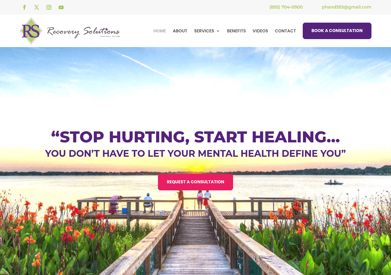 Screenshot of recoverysolutionshealthgroup.net