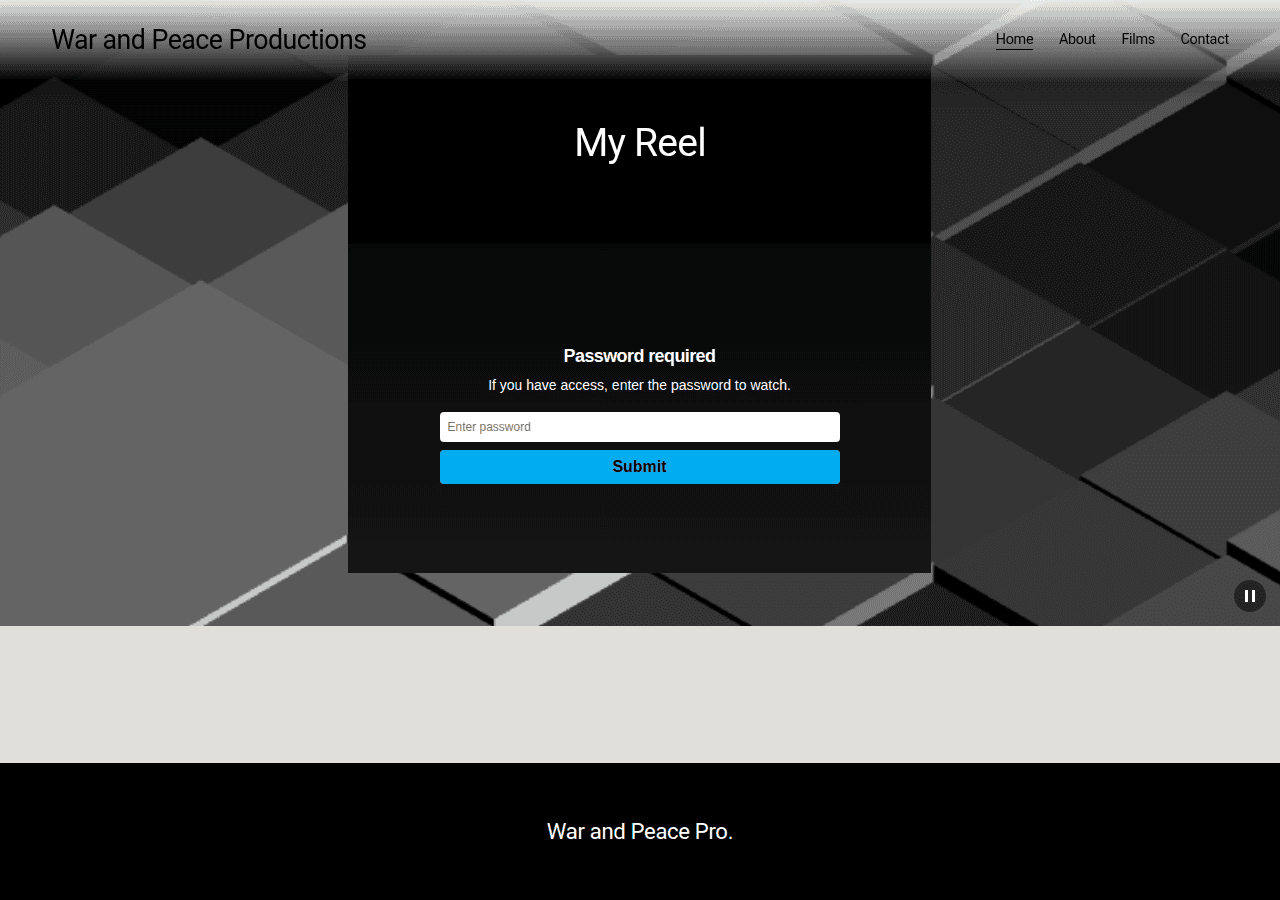 Screenshot of warandpeaceproductions.com