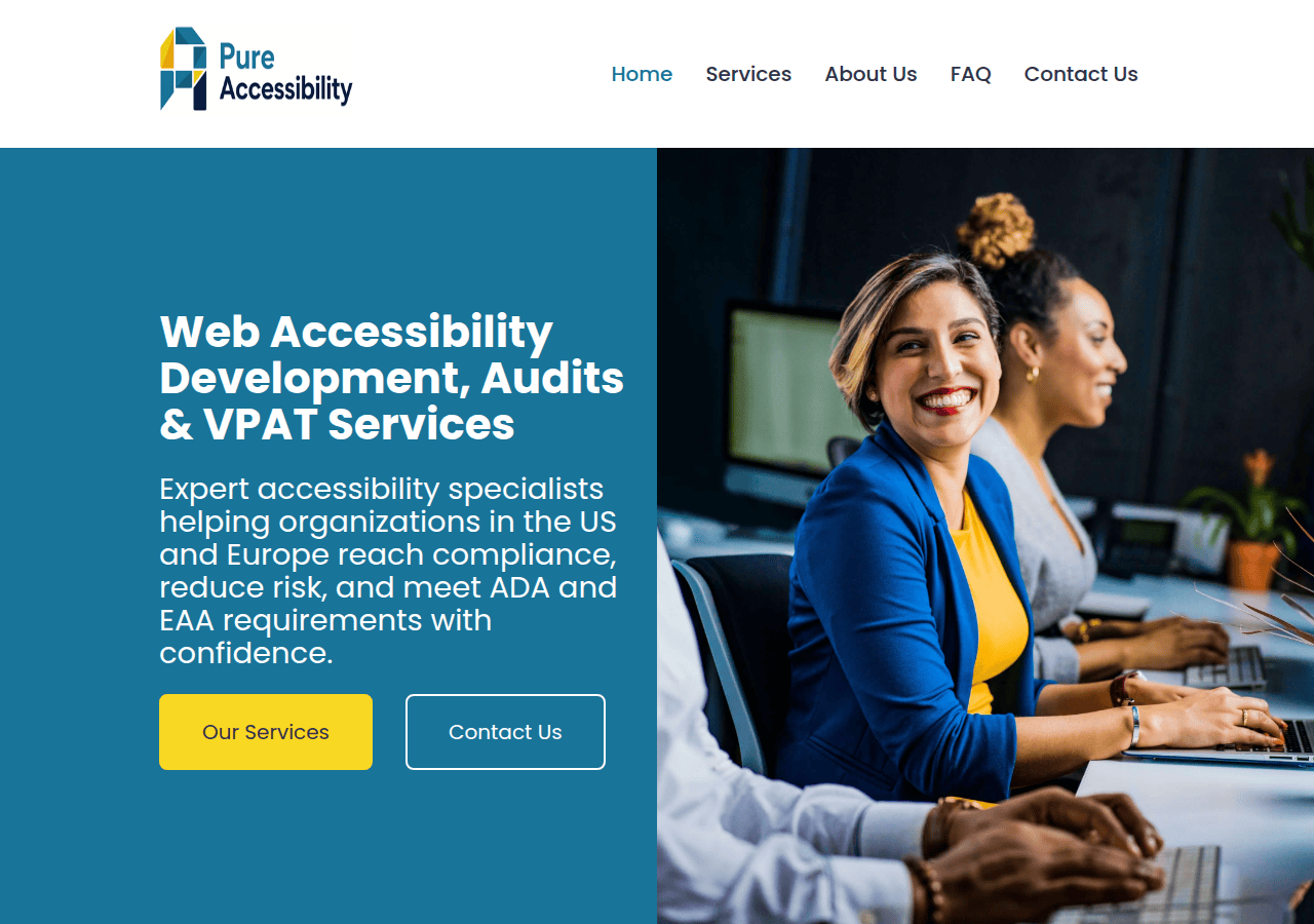 Screenshot of pureaccessibility.com