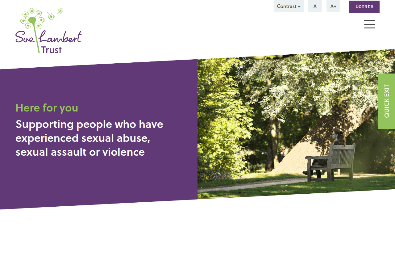 Screenshot of suelamberttrust.org