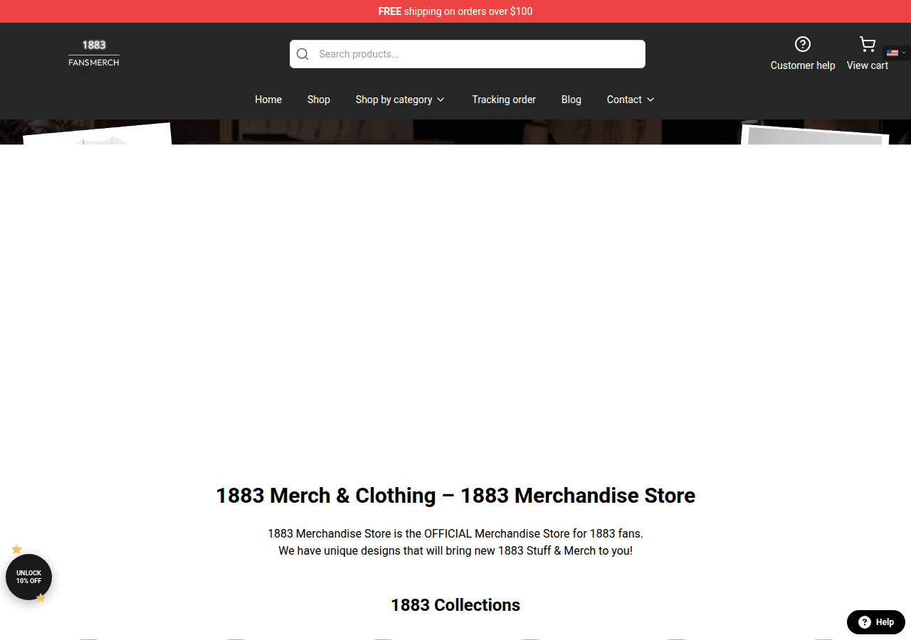 Screenshot of 1883-merch.shop