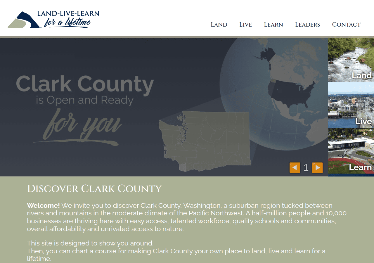 Screenshot of discoverclark.org