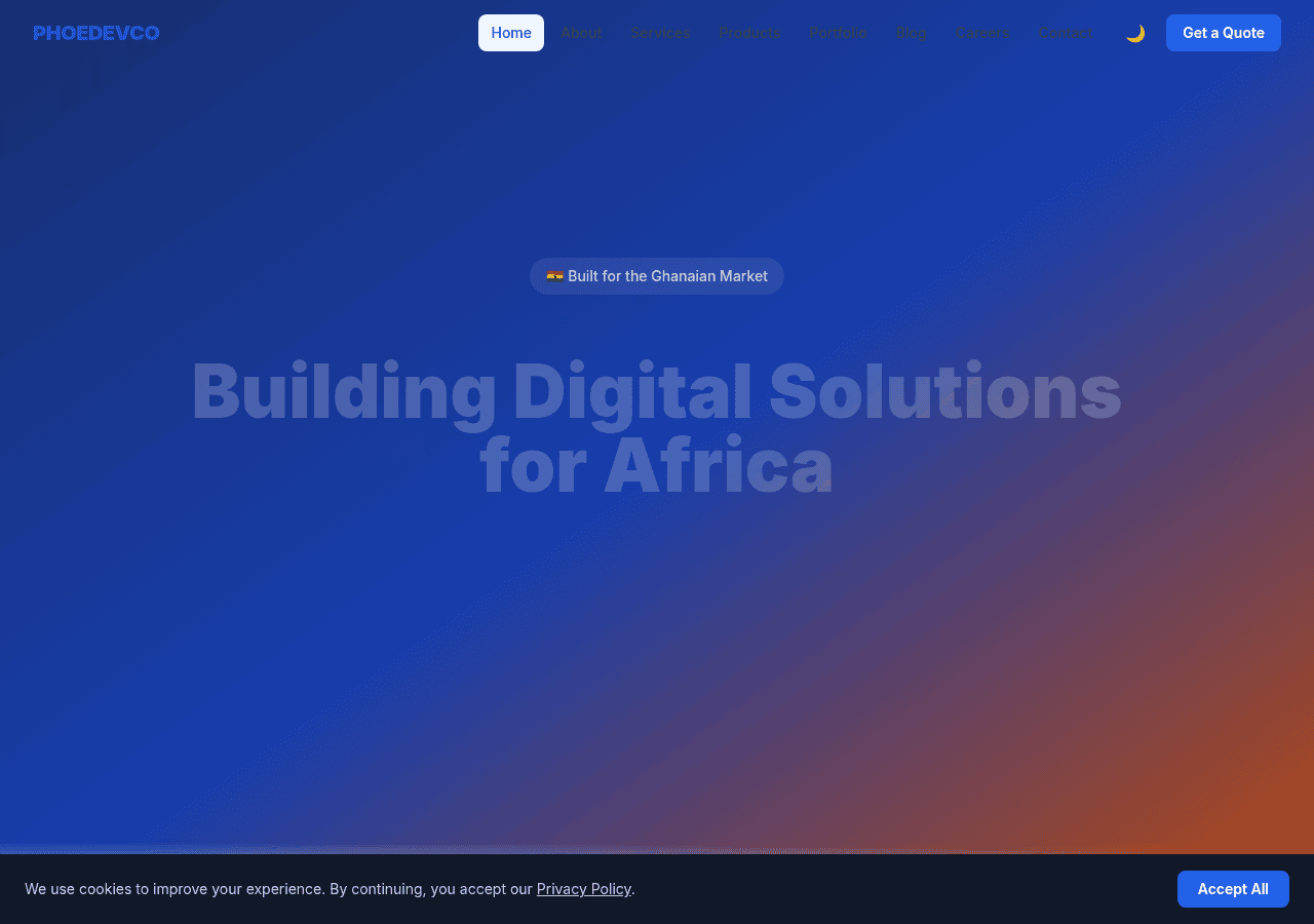 Screenshot of phoedevco.com