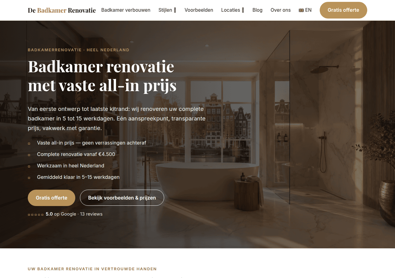 Screenshot of debadkamerrenovatie.nl