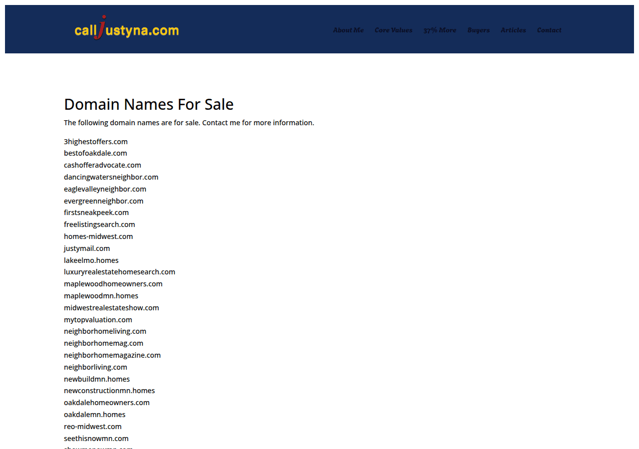 Screenshot of calljustyna.com