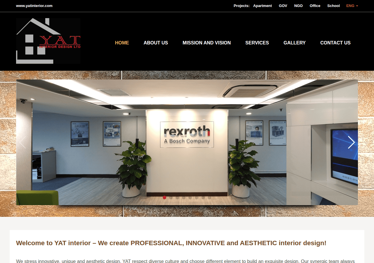 Screenshot of yatinterior.com