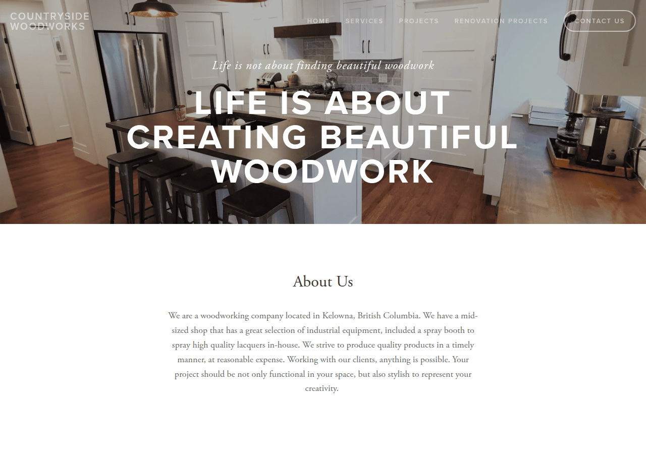 Screenshot of countrysidewoodworks.com