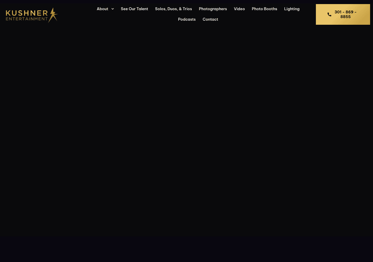 Screenshot of kushnerentertainment.com