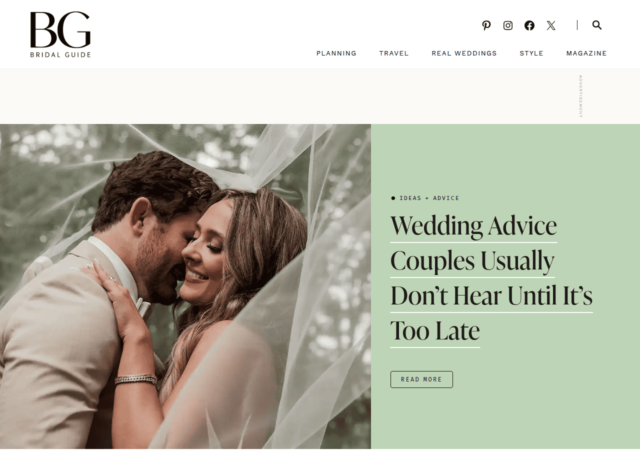 Screenshot of bridalguide.com