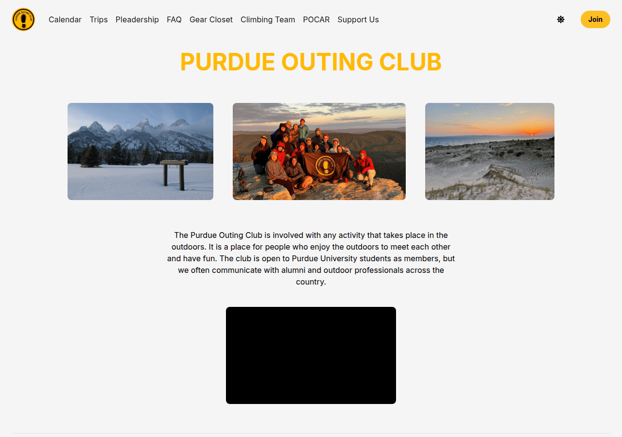 Screenshot of purdueoutingclub.com