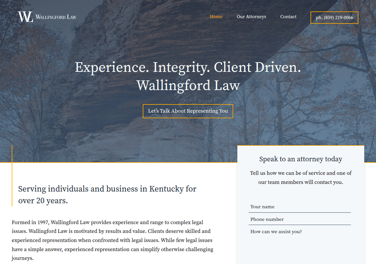 Screenshot of wallingfordlaw.com