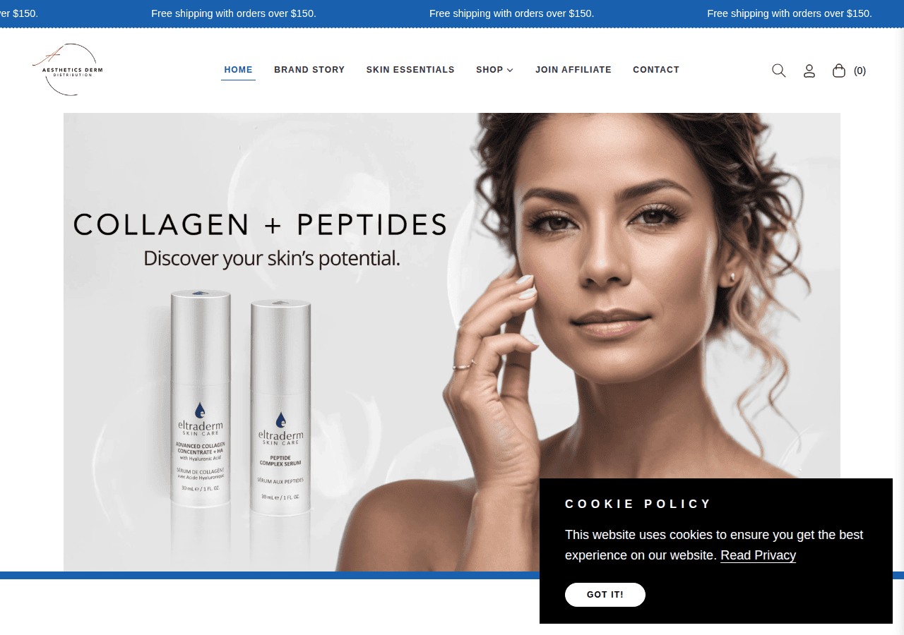 Screenshot of aestheticsderm.ca