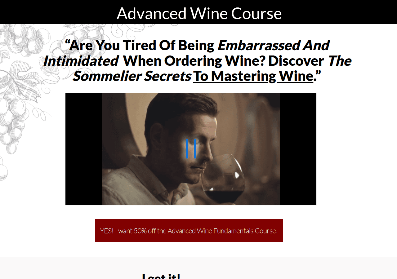 Screenshot of advancedwinecourse.com