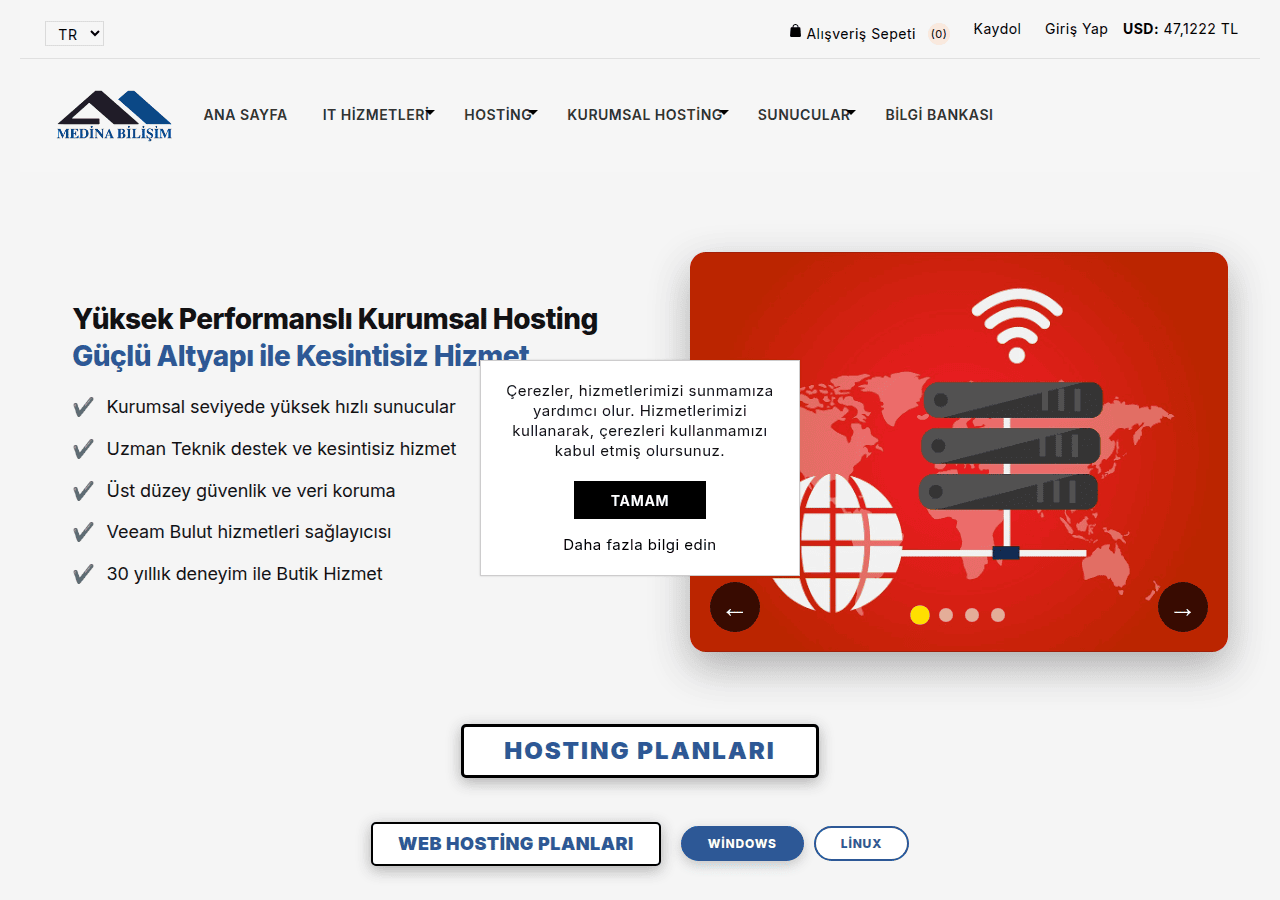 Screenshot of medinabilisim.net