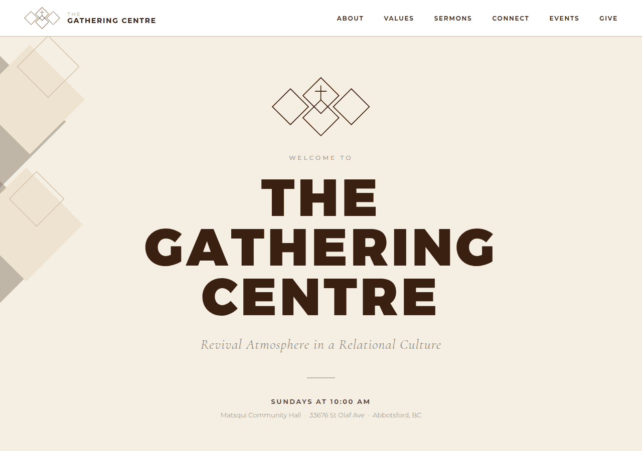 Screenshot of thegatheringcentre.ca