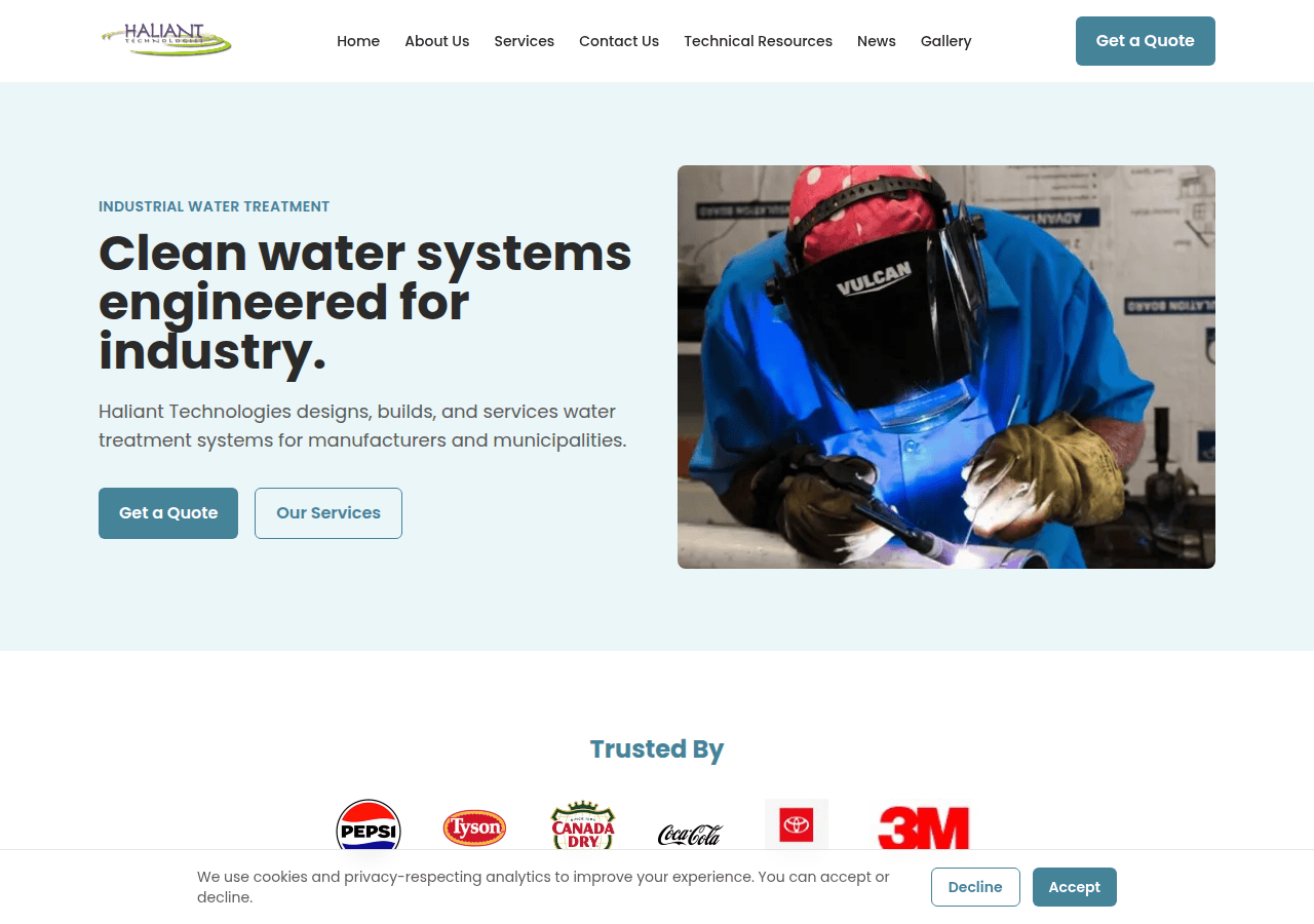 Screenshot of haliant.com