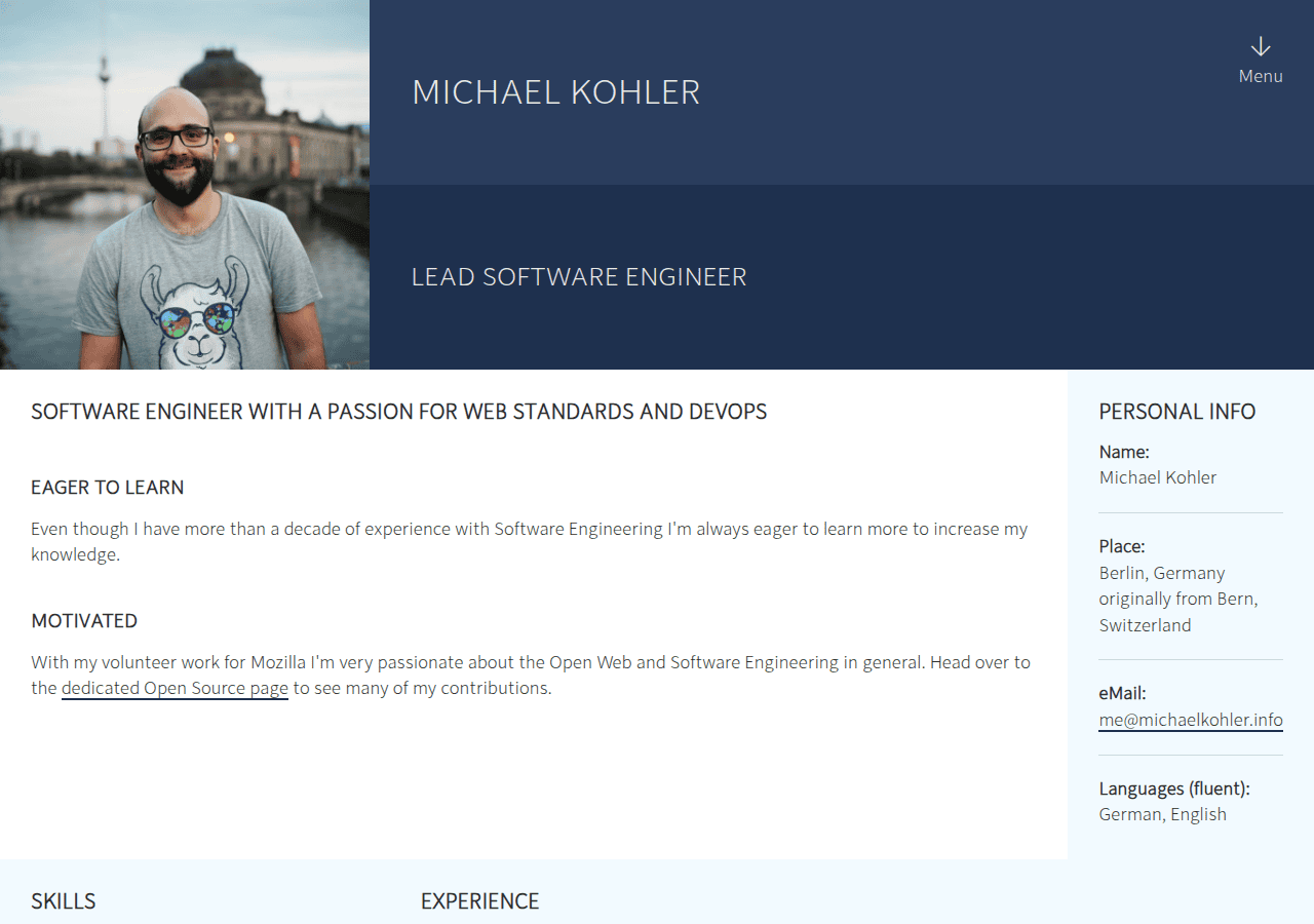 Screenshot of mkohler.dev