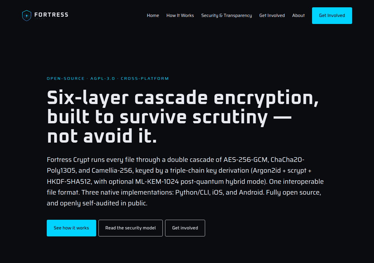 Screenshot of fortresscrypt.com