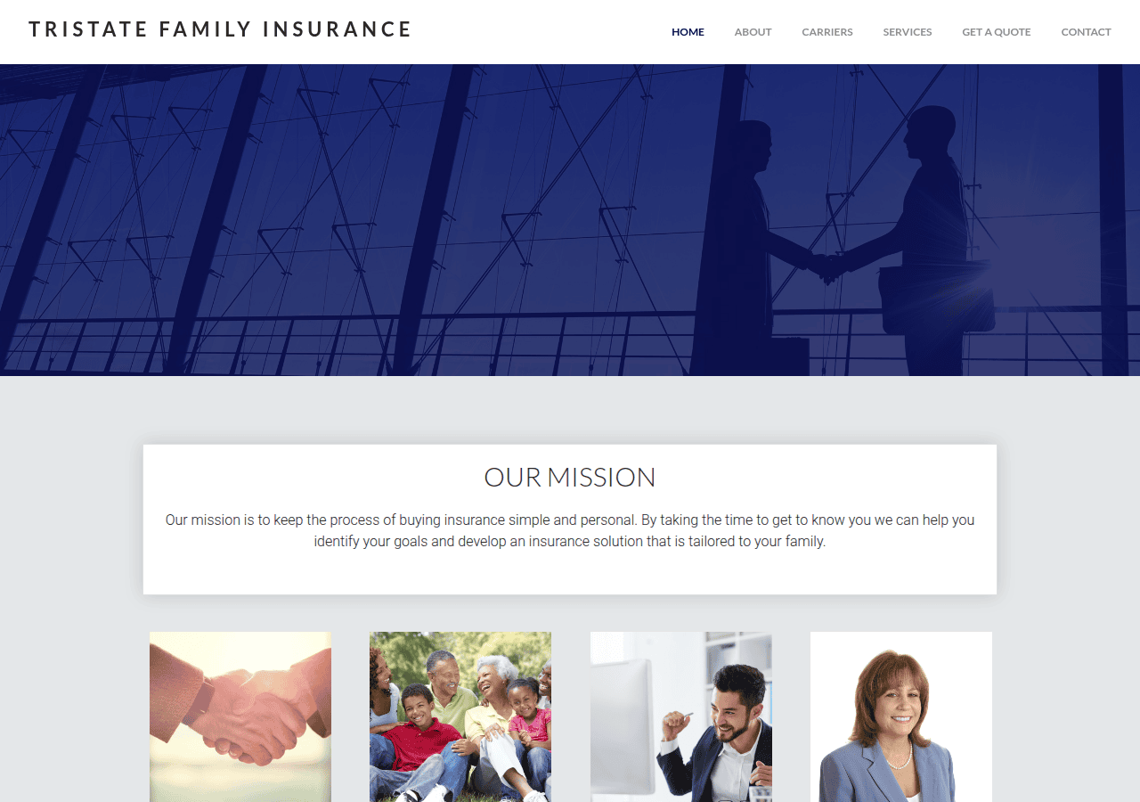 Screenshot of tristatefamilyinsurance.com