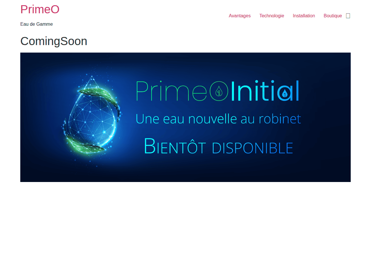 Screenshot of primeoh2o.com