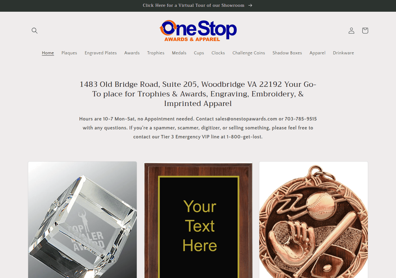 Screenshot of onestopawards.com