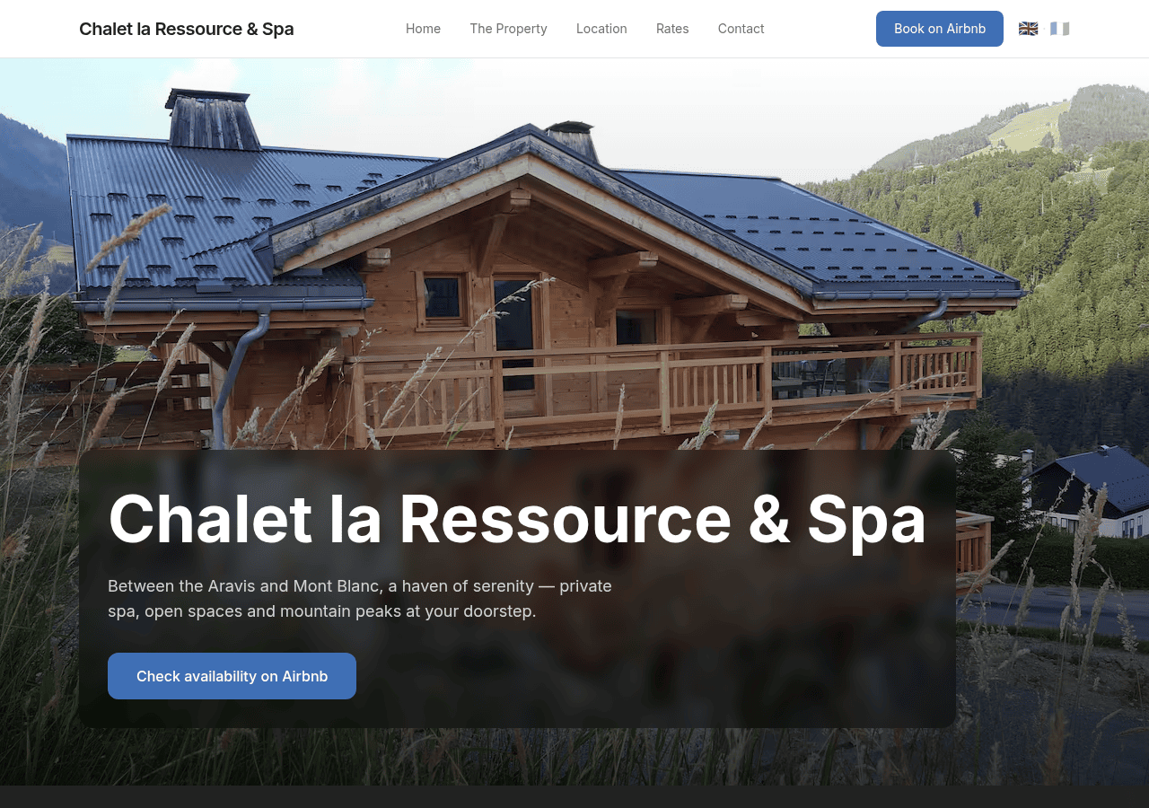 Screenshot of chaletlaressource.fr