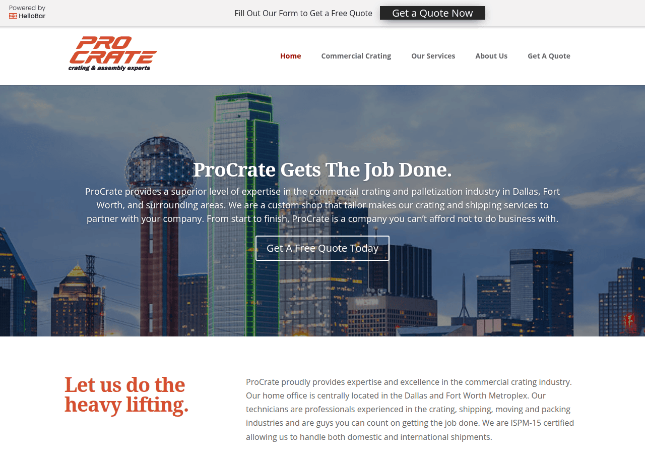 Screenshot of procrate.com