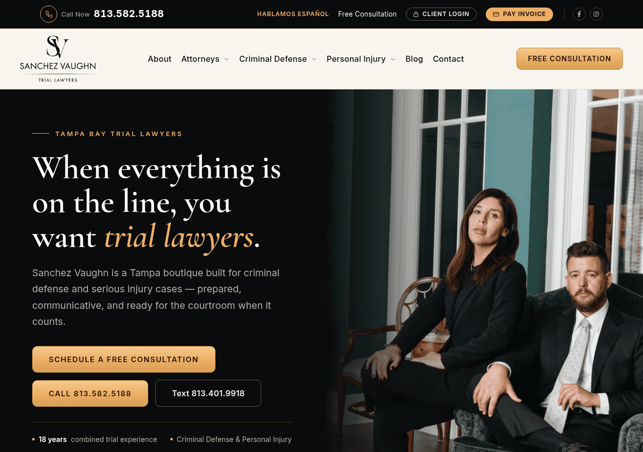 Screenshot of sanchezvaughn.com