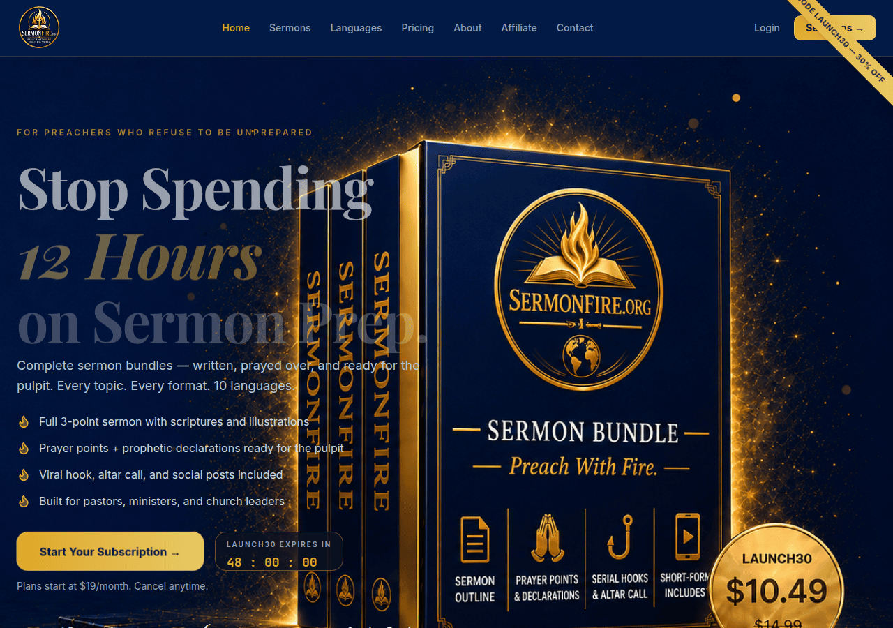 Screenshot of sermonfire.org