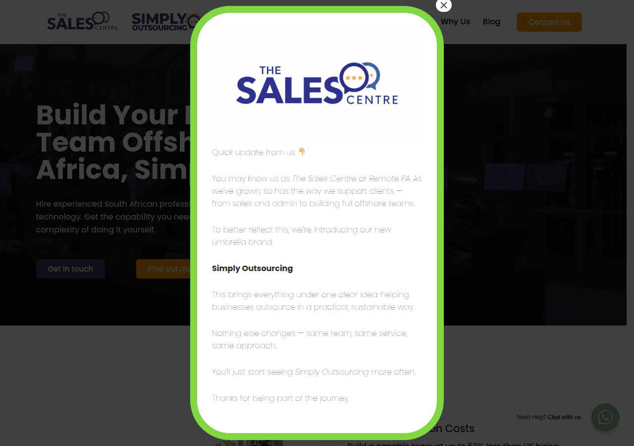Screenshot of thesalescentre.co