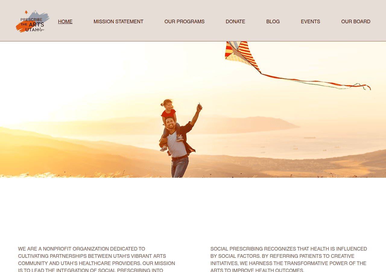Screenshot of prescribetheartsutah.org