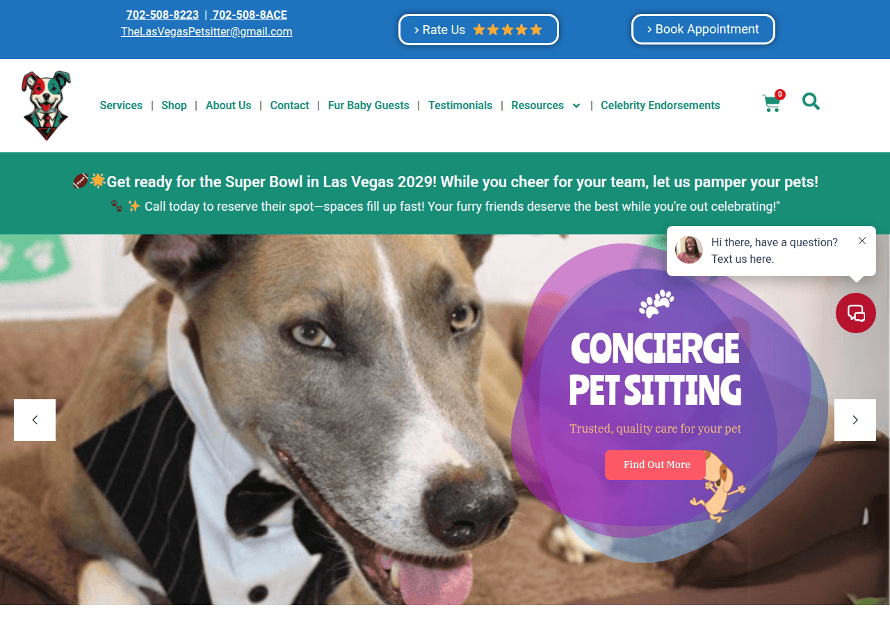 Screenshot of thelasvegaspetsitter.com
