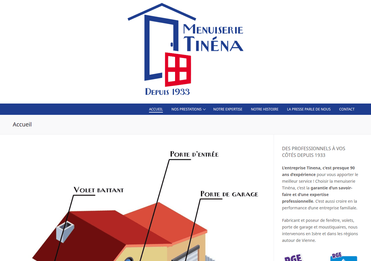 Screenshot of menuiserietinena.fr