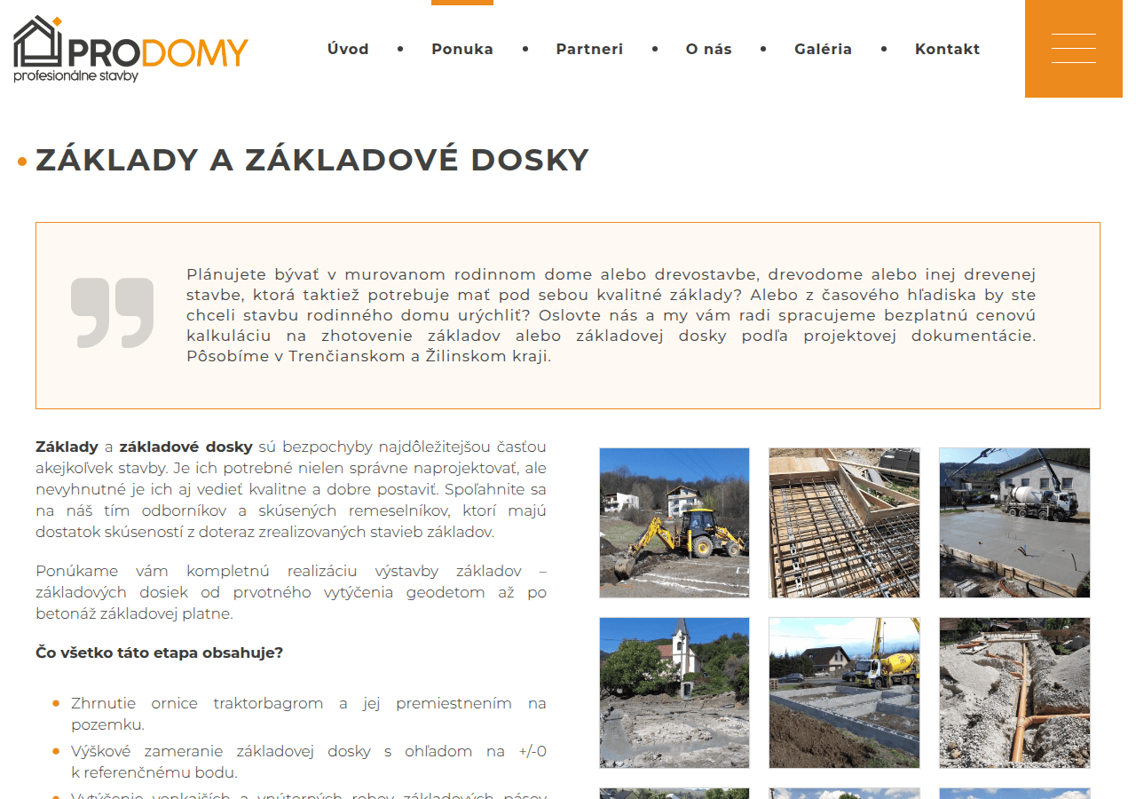 Screenshot of prodomy.sk
