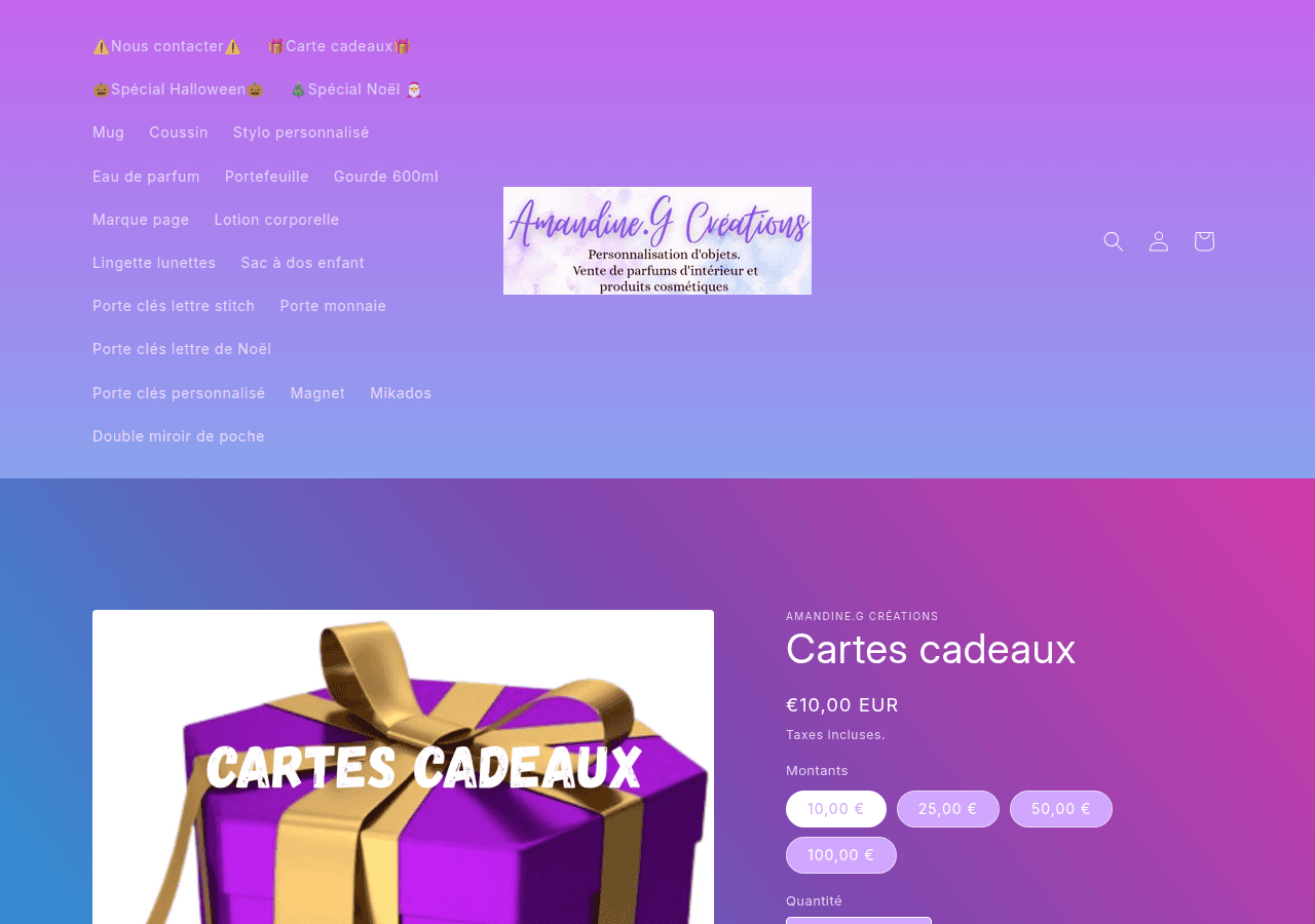 Screenshot of amandinegcreations.fr
