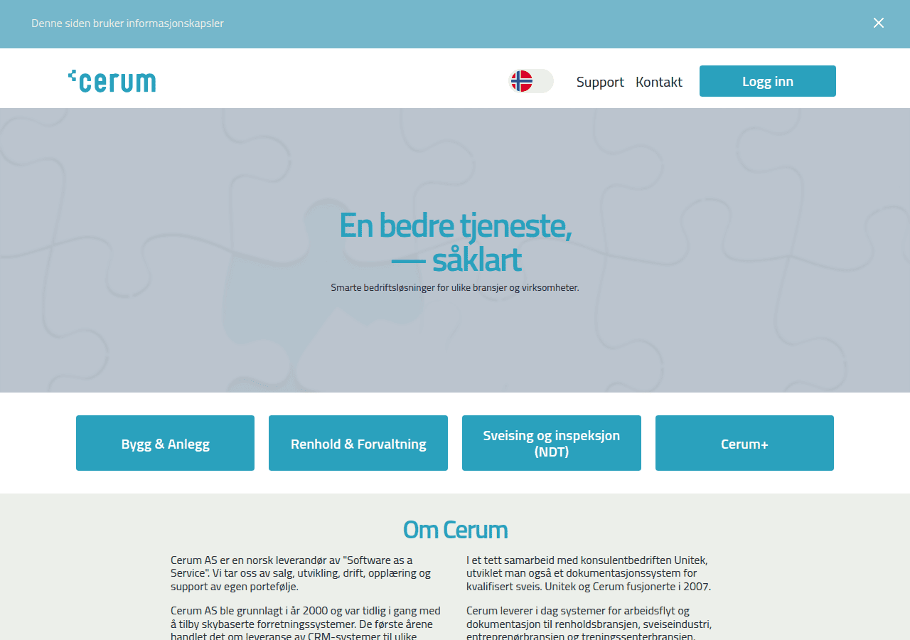 Screenshot of cerum.no