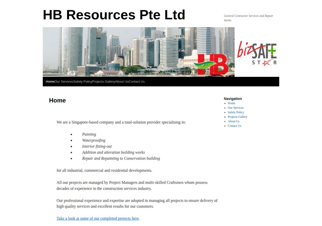 Screenshot of hbresources.com.sg