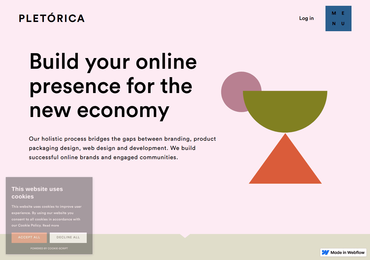 Screenshot of pletoricadesigns.webflow.io