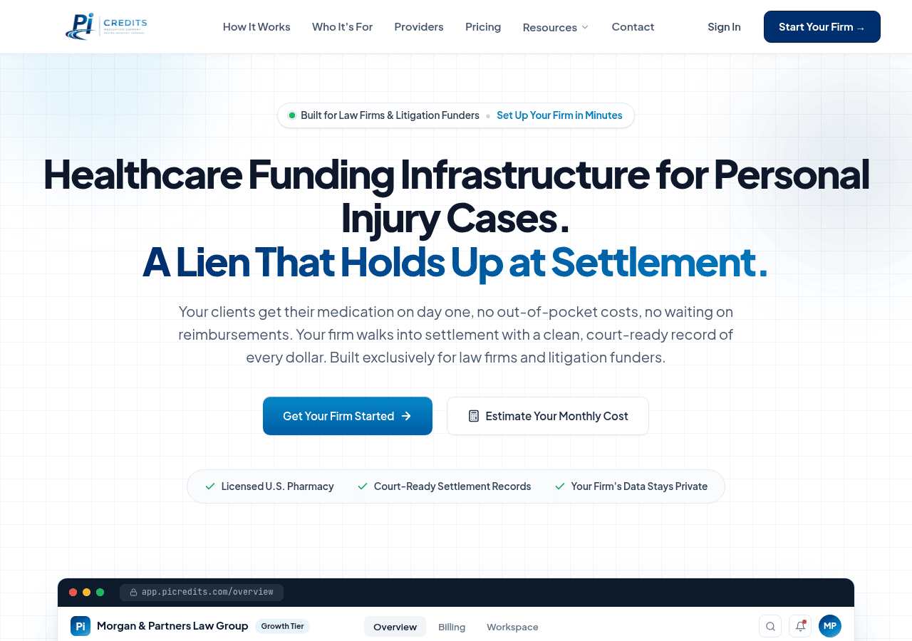 Screenshot of picredits.com