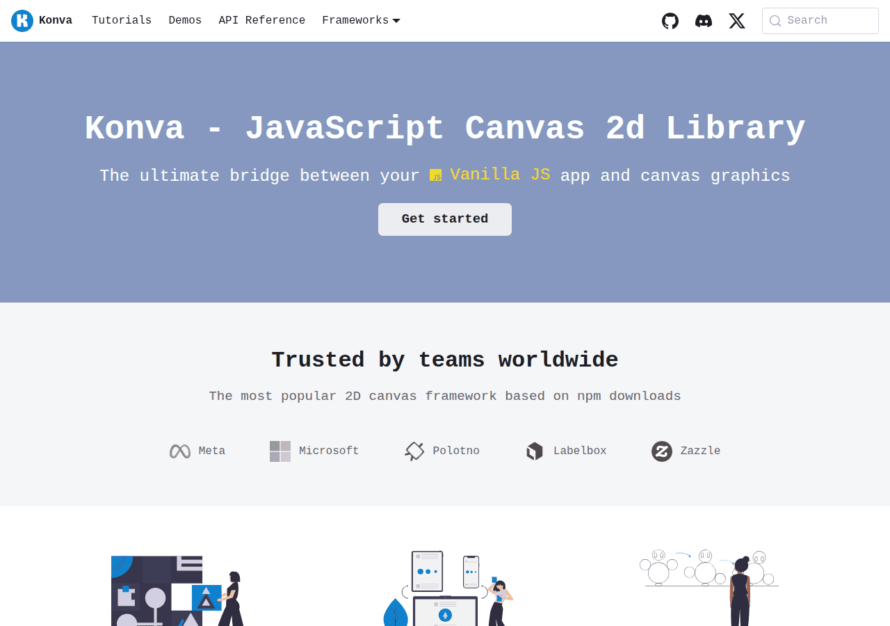 Screenshot of konvajs.org